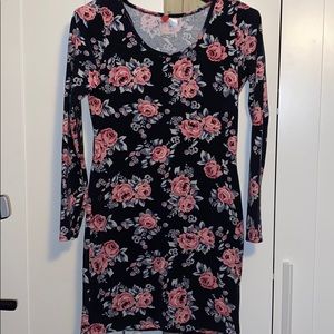 Long Sleeve Rose Dress